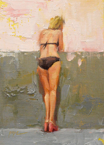 A painting of a woman in a bikini