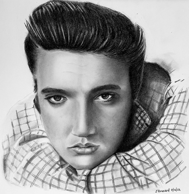 A pencil drawing of elvis presley